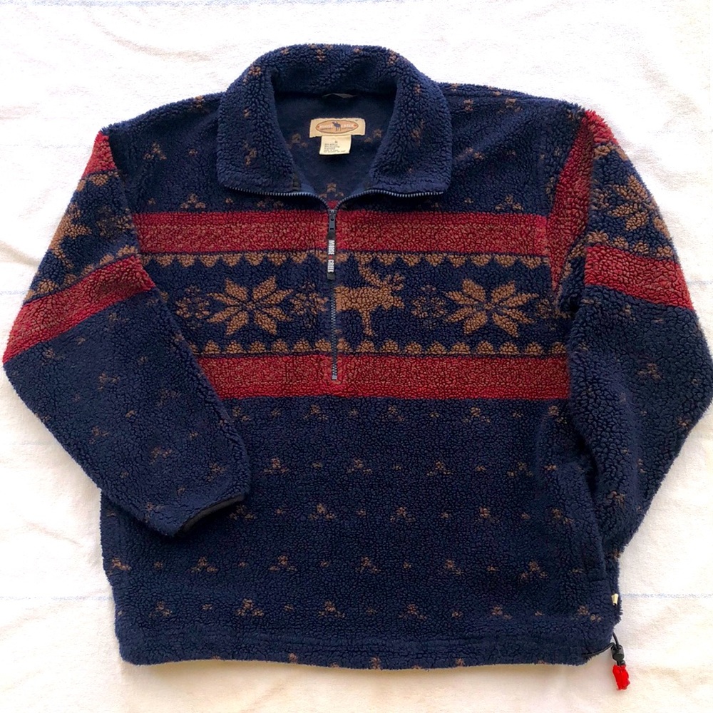 Men's Navy and Red Fleece Jacket